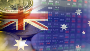 Australian flag with stock market statistics in the background - Wealth Connexion blog image