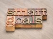 smart goals - word abstract in letterpress wood type